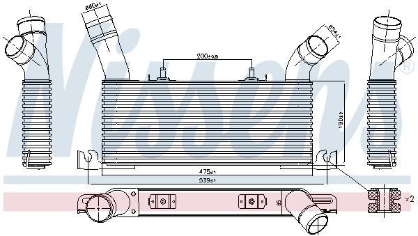 Chłodnica powietrza intercooler NISSENS 961006