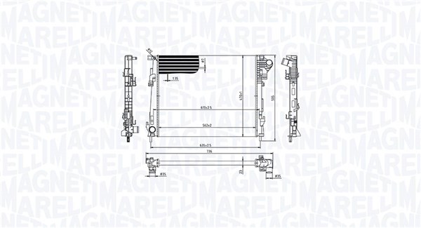 Chłodnica, układ chłodzenia silnika MAGNETI MARELLI 350213213600