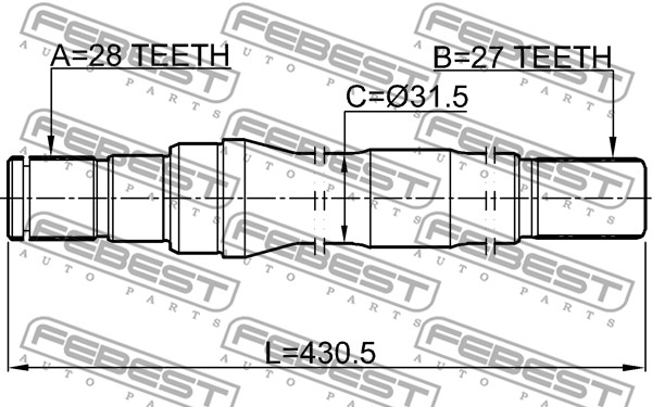 Półoś napędowa FEBEST 1212-IX35D3AT6