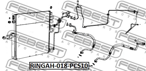 Pierścień uszczelniający, przewód klimatyzacji FEBEST RINGAH-018-PCS10