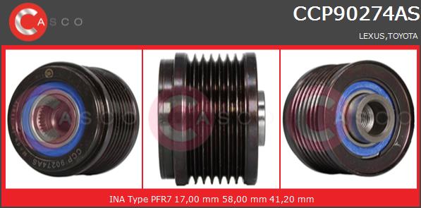Koło pasowe alternatora CASCO CCP90274AS