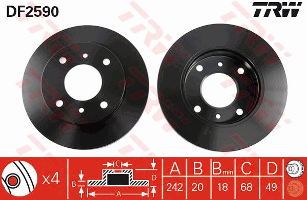 Tarcza hamulcowa TRW DF2590