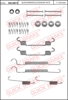 Zestaw dodatków do szczęk hamulcowych QUICK BRAKE 105-0873