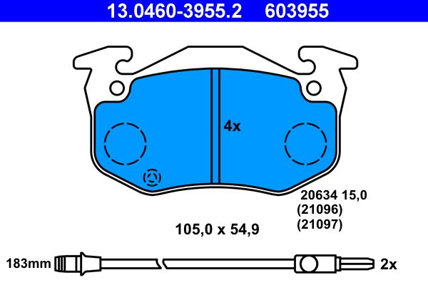 Klocki hamulcowe ATE 13.0460-3955.2