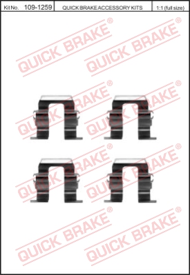 Zestaw akcesoriów montażowych  klocków hamulcowych QUICK BRAKE 109-1259