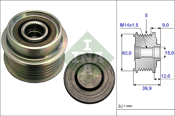 Sprzęgło alternatora INA 535 0180 10