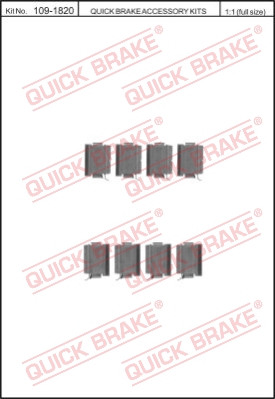 Zestaw akcesoriów montażowych  klocków hamulcowych QUICK BRAKE 109-1820