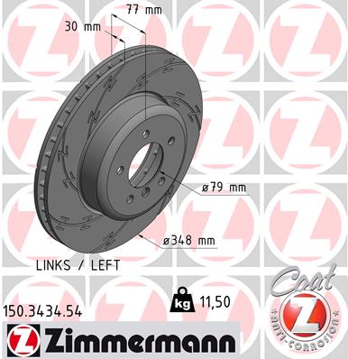 Tarcza hamulcowa ZIMMERMANN 150.3434.54