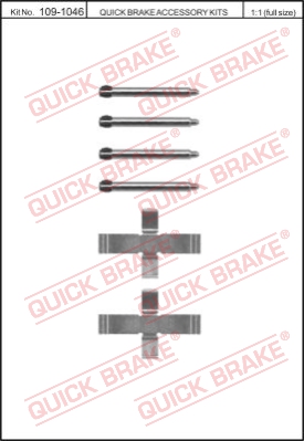 Zestaw akcesoriów montażowych  klocków hamulcowych QUICK BRAKE 109-1046