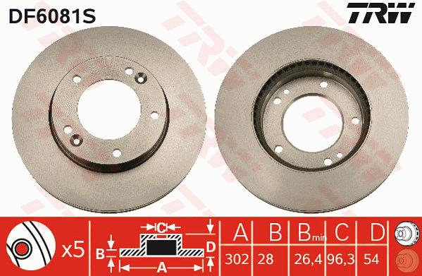 Tarcza hamulcowa TRW DF6081S