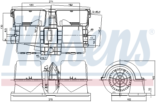 Wentylator wewnętrzny NISSENS 87134