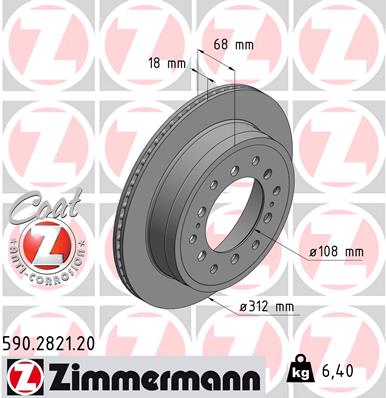 Tarcza hamulcowa ZIMMERMANN 590.2821.20