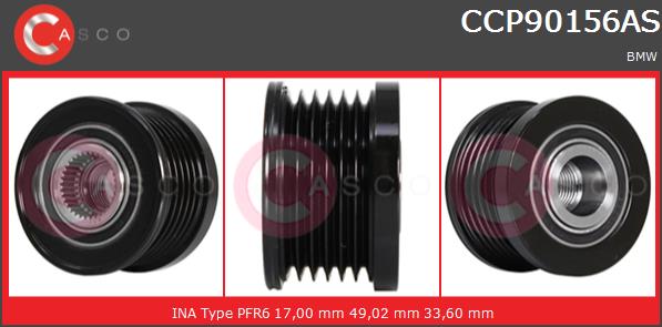Koło pasowe alternatora CASCO CCP90156AS