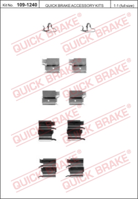 Zestaw akcesoriów montażowych  klocków hamulcowych QUICK BRAKE 109-1240