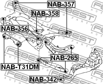 Łożyskowanie  korpusu osi FEBEST NAB-356