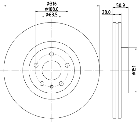 Tarcza hamulcowa HELLA 8DD 355 132-421