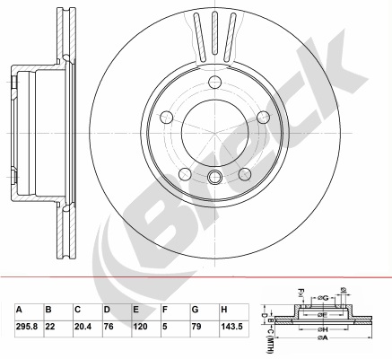 Tarcza hamulcowa BRECK BR 375 VA100