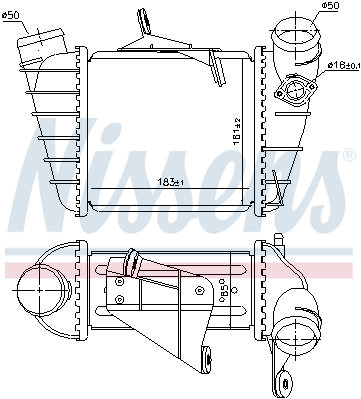 Chłodnica powietrza intercooler NISSENS 961200