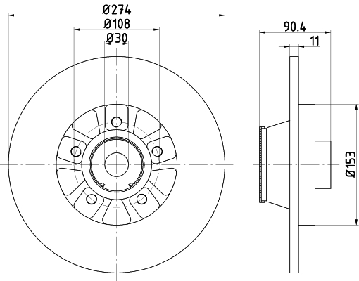 Tarcza hamulcowa HELLA 8DD 355 123-421