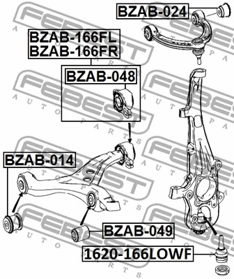 Tuleja wahacza FEBEST BZAB-024