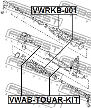 Poduszka przekładni kierowniczej FEBEST VWAB-TOUAR-KIT