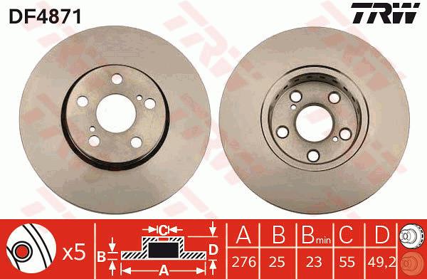 Tarcza hamulcowa TRW DF4871