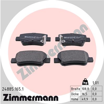 Klocki hamulcowe ZIMMERMANN 24885.165.1