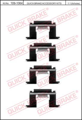 Zestaw akcesoriów montażowych  klocków hamulcowych QUICK BRAKE 109-1064