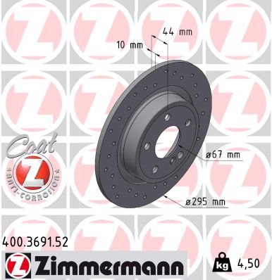 Tarcza hamulcowa ZIMMERMANN 400.3691.52
