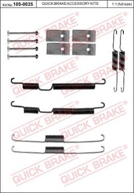 Zestaw dodatków do szczęk hamulcowych QUICK BRAKE 105-0035