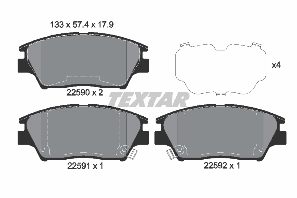 Klocki hamulcowe TEXTAR 2259001