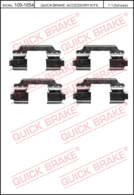 Zestaw akcesoriów montażowych  klocków hamulcowych QUICK BRAKE 109-1654