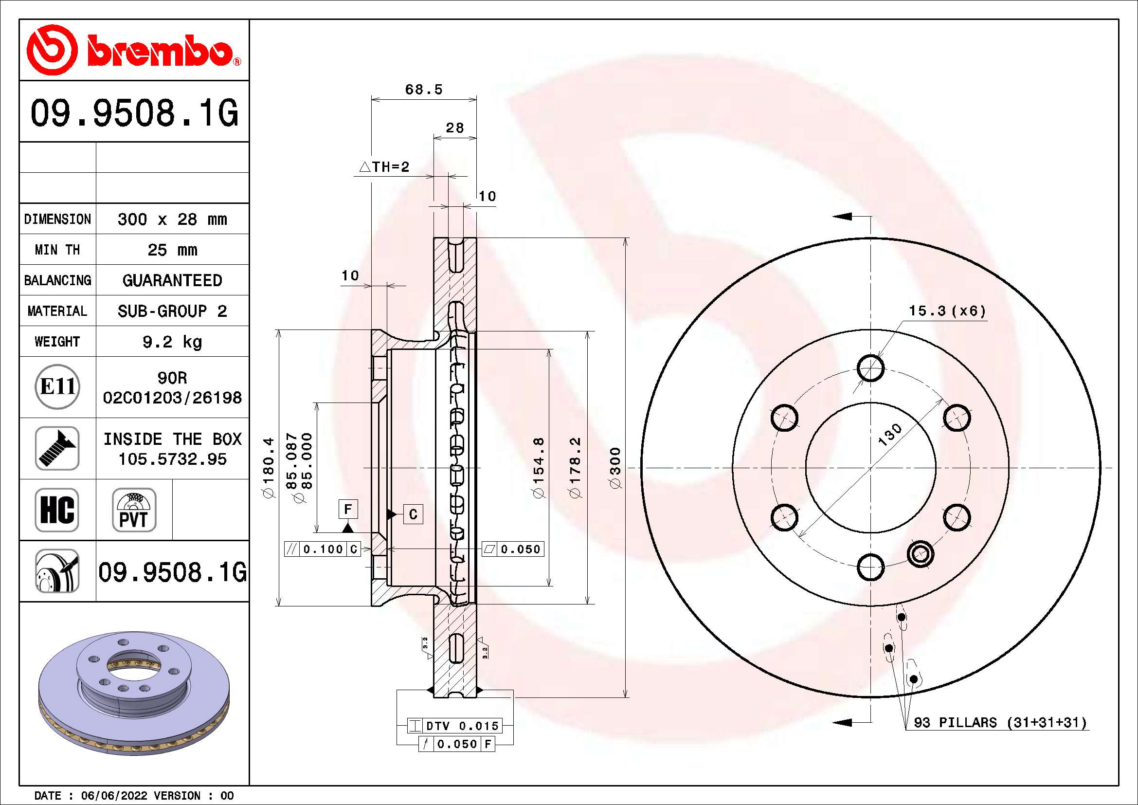 Zestaw do hamulców, hamulce tarczowe BREMBO KT 10 025