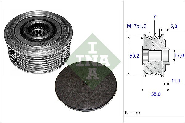 Sprzęgło alternatora INA 535 0087 10