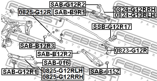 Guma stabilizatora FEBEST SSB-G12R17