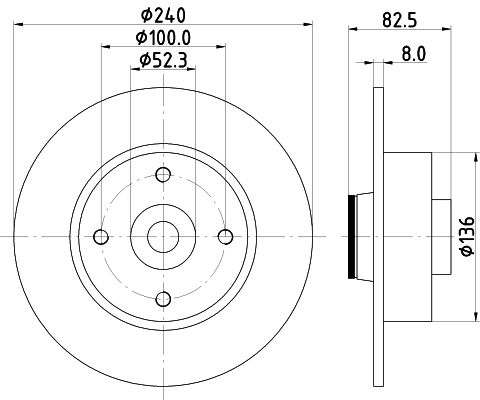 Tarcza hamulcowa HELLA 8DD 355 123-241