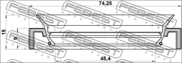 Pierścień uszczelniający półosi FEBEST 95HAY-50740915C