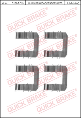 Zestaw akcesoriów montażowych  klocków hamulcowych QUICK BRAKE 109-1735