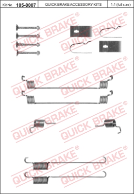 Zestaw dodatków do szczęk hamulcowych QUICK BRAKE 105-0007