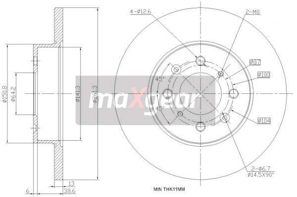 Tarcza hamulcowa MAXGEAR 19-0988