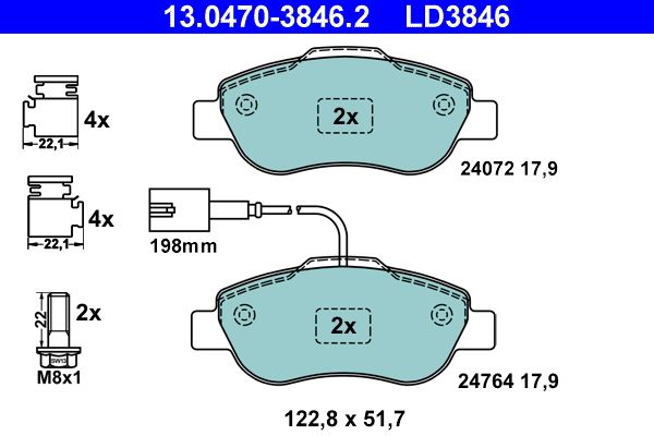 Klocki hamulcowe ATE 13.0470-3846.2