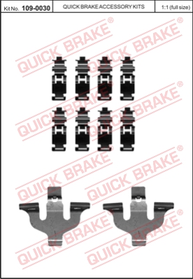 Zestaw akcesoriów montażowych  klocków hamulcowych QUICK BRAKE 109-0030