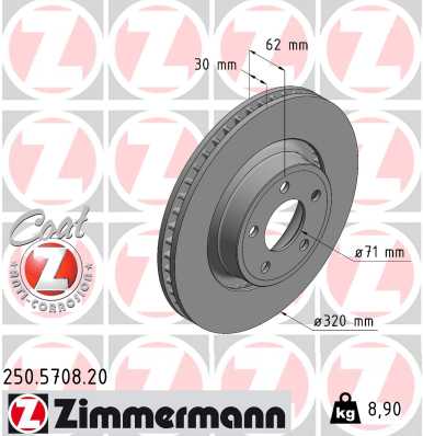 Tarcza hamulcowa ZIMMERMANN 250.5708.20