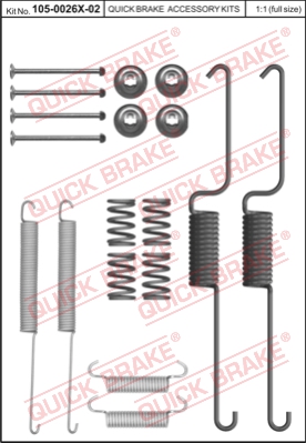 Zestaw dodatków do szczęk hamulcowych QUICK BRAKE 105-0026X-02
