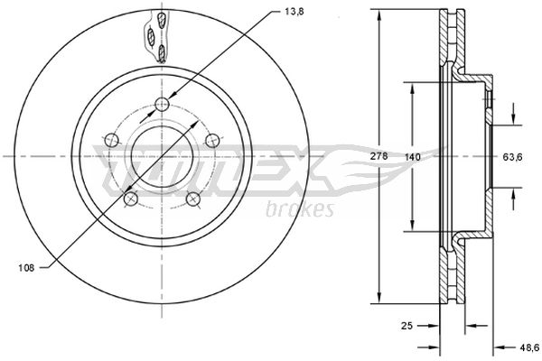 Tarcza hamulcowa TOMEX BRAKES TX 73-02