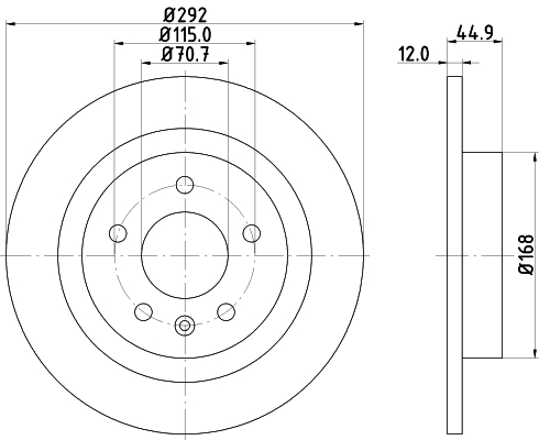 Tarcza hamulcowa HELLA PAGID 8DD 355 116-601