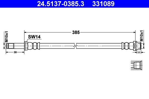 Przewód hamulcowy elastyczny ATE 24.5137-0385.3