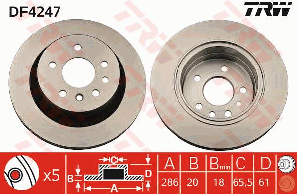 Tarcza hamulcowa TRW DF4247