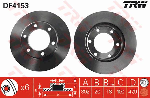 Tarcza hamulcowa TRW DF4153