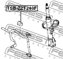 Guma stabilizatora FEBEST TSB-ZZT240F